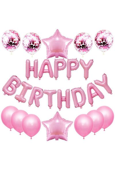 Choice 16INCH pink 25pcs/set Happy Birthday Balloons Set Foil Letter Balloon ...