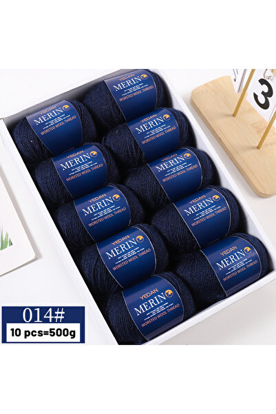 Choice 14 غزل صوف ناعم أزرق تبتي 500 جرام، حياكة يدوية الصنع، خريف وشتاء للرجال والنساء