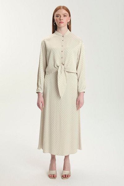 Zühre Blouse Skirt and Stone Duo, Jacquard Set