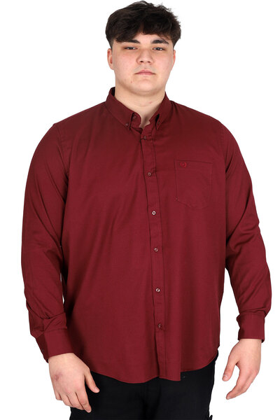 ModeXL Чоловіча сорочка Оксфорд з довгими рукавами та кишенями - великий розмір Мурдем OXFORD U20367