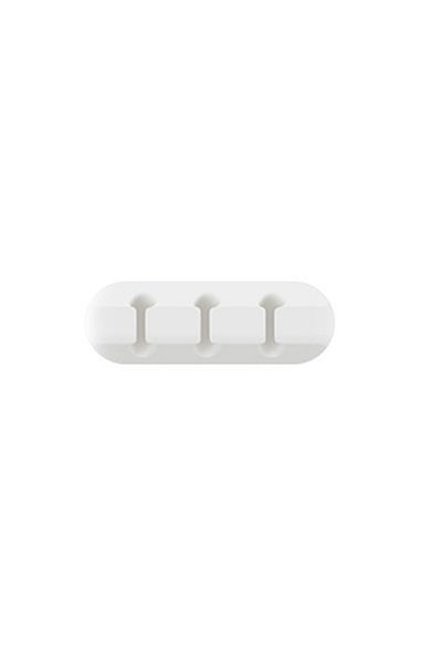 Choice منظم كابل USB من السيليكون الأبيض بثلاث فتحات، لفاف الكابل، مشابك إدارة سطح المكتب، حامل الكابلات