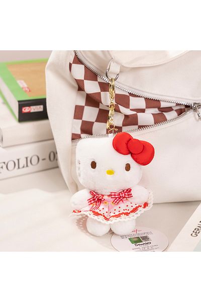 Choice Hello Kitty 12cm Sanrio Hello Kitty Kuromi Melody Pachacoo Cinnamoroll Stuffed Toys Pendant Cute Plu