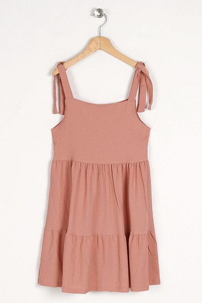 zepkids Rochie pentru fetiță, cu nasturi în față, culoare Dusty Rose