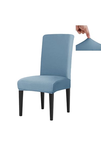 Choice 4PC Light Blue Set of 4 Elastic Chair Cover Dining Room Slipcovers Stretch Solid Removable Seat Prot