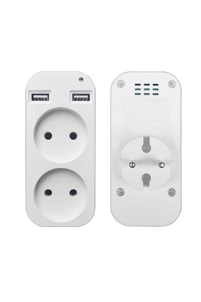 Choice Eu Plug European Usb Socket Portable Dual Usb Converter Plug Multifunction Converter Plug Germany Fr