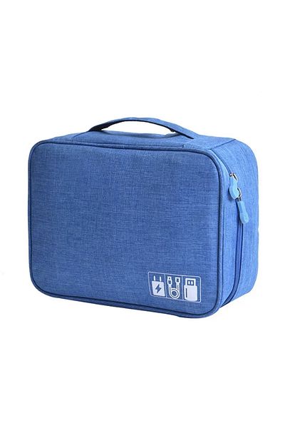 Choice 3Layer(28x9x21cm) Blue Multi-functional Large Capacity Waterproof Digital Electronic Organizer USB D