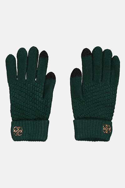 Daisy Fuentes Women Brand Logo Gloves, Green