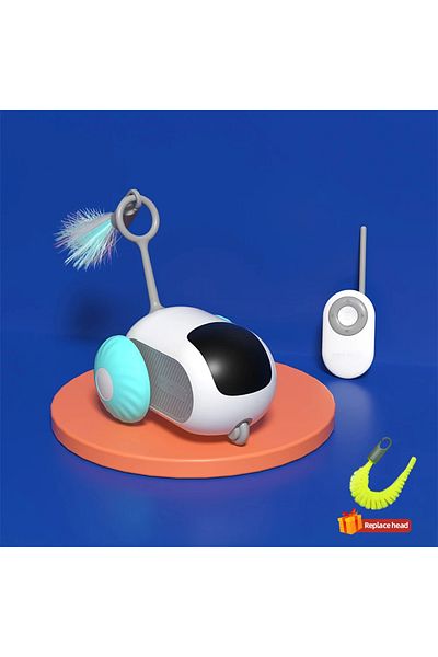 Choice Blue Smart Cat Toy 2 Modes Automatic Moving Remote Controlled Toy Car for Cats Dogs Interactive Play