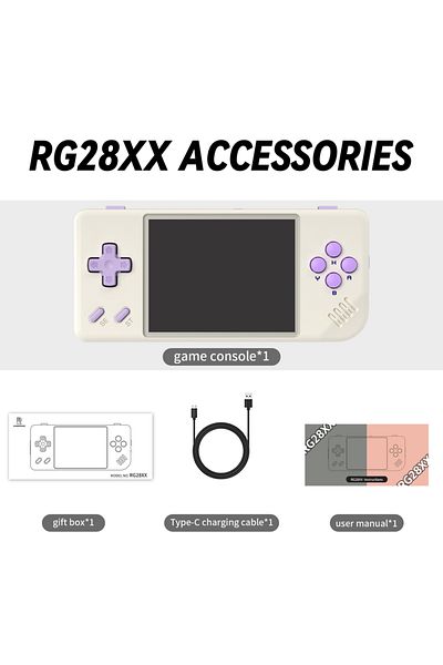 Choice 64G Beige W ANBERNIC RG28XX Handheld Game Console 2.83-inch 640*480 IPS Screen Linux System 3100mAh