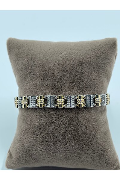 Belleza De Perla Çift renkli zirkon taşlı çelik bileklik ek parçalı ayarlanab...