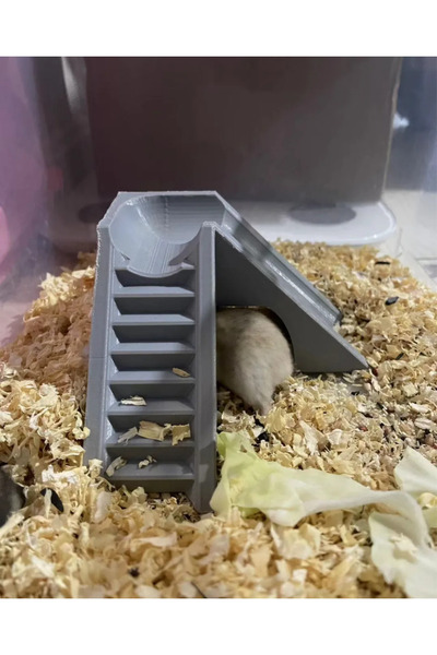 MDİZMİR Hamster Oyuncak Merdivenli Kaydırak - Siyah Renk