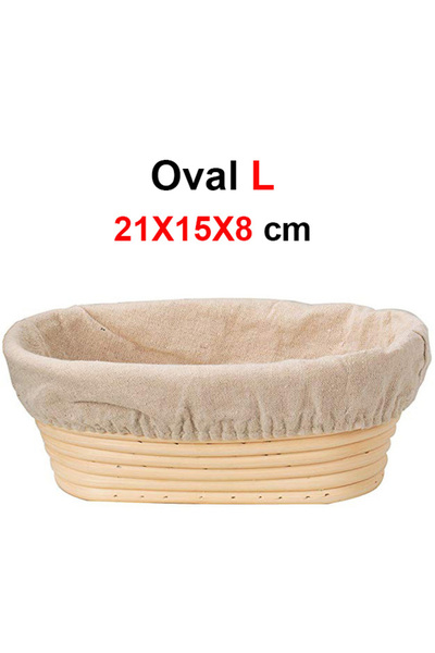 Choice سلة تخمير الخبز المصنوعة من الخيزران الطبيعي البيضاوي مقاس 21×15×8 من UPORS، سلة تخمير العجين المصنوعة من الخيزران الطبيعي البيضاوي