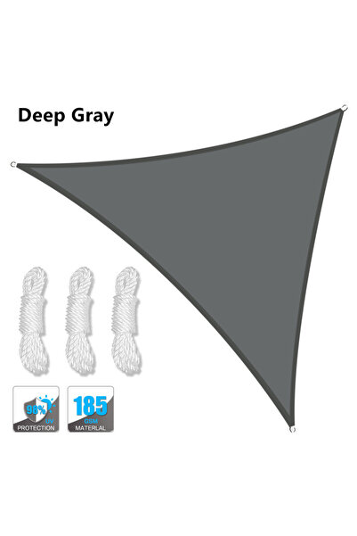 Choice مظلة شمسية مثلثة الشكل مقاومة للماء مقاس 300x300x300 سم رمادية عميقة 5...