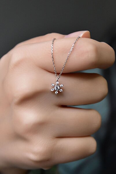 Papatya Silver 925 Ayar Rodyum Kaplama Kartanesi Gümüş Kolye