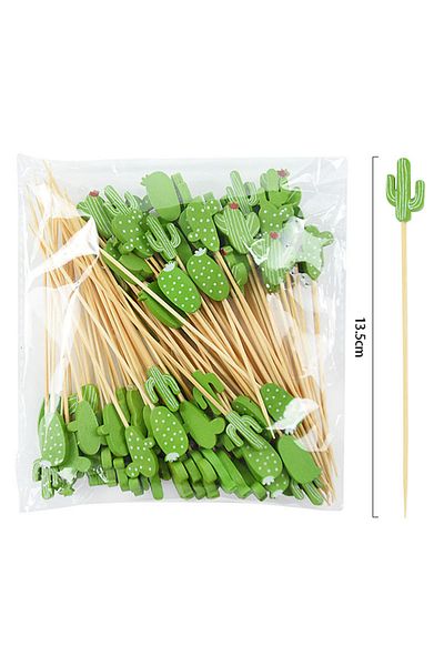 Choice B03 100pcs Disposable Bamboo Skewer Hawaiian Flamingo Pearl Cocktail Picks Buffet Food Fruit Forks F