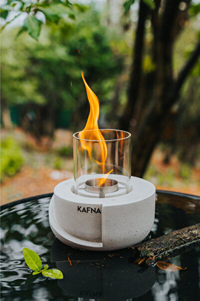 KAFNA Tamay Masaüstü Beton Şömine +1lt. Bioethanol Şömine Yakıtı