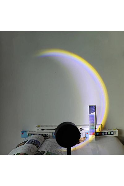 Choice half moon 1x USB Sunset Lamp LED Rainbow Neon Night Light Projector Photography Wall Atmosphere Ligh