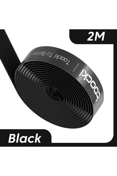Choice منظم أسلاك Toocki أسود بطول 2 متر، لحماية كابلات سماعات الأذن والماوس والشاحن ومنفذ USB