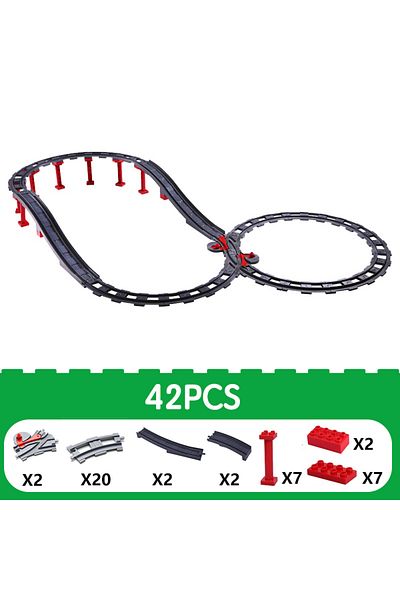 Choice 10pcs Big Building Blocks Train Traffic Light Grey Track Set Schienen Accessories Compatible Duploed