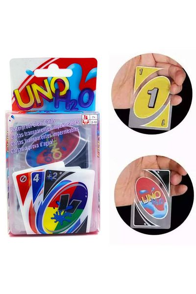 Choice HO2 Board Games UNO H2O Card Game WaterProof Pressure Proof PVC Plastic Transparent Kids Toys Playin