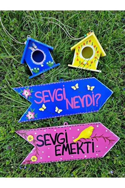Home 2 li kuşevi/kuşyuvası +bahçe okları, bahçe süslemesi, balkon duvar dekoru