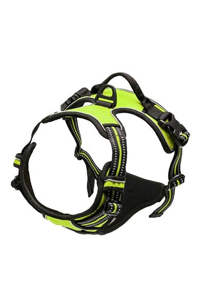 Choice M Green No Pull Dog Harness Front Clip Heavy Duty Reflective Easy Control Handle For Large Dog Walki