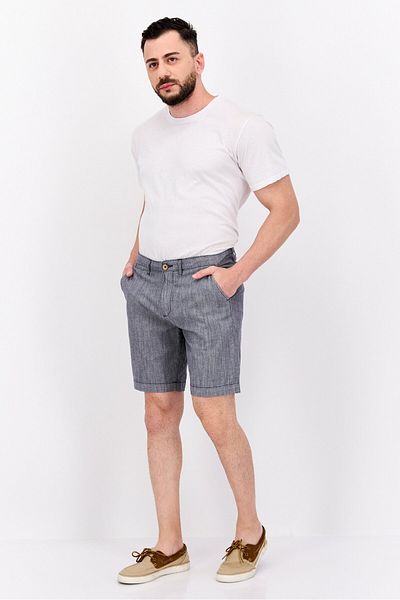 Jachs New York Men Textured Chino Shorts, Grey