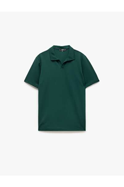 Koton Regular Fit Short Sleeve V-Neck Polo T-Shirt