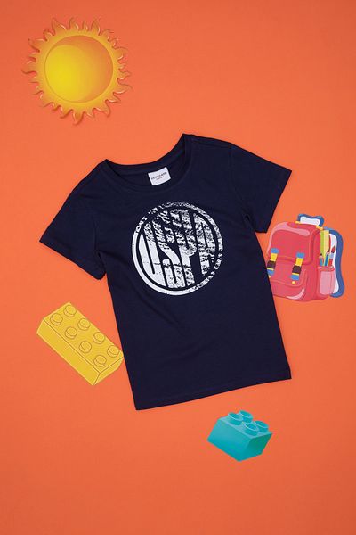 U.S. Polo Assn. Boy's Navy Blue Basic Crew Neck T-Shirt 50306514-Vr033
