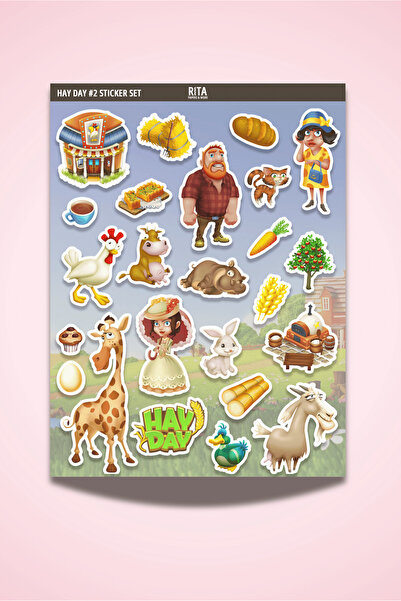 Rita Papers Hay Day Temalı Sticker Seti #2 Planner Bullet Journal Laptop Junk...