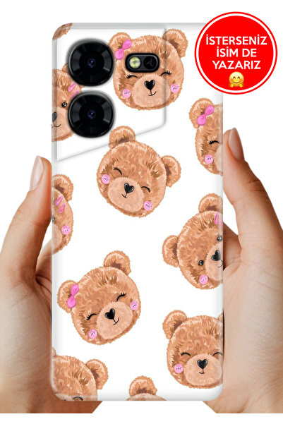 TECNO Pova 5 Pro Kılıf Kamera Koruma Rubber Esnek Silikon Minnoş Ayıcık