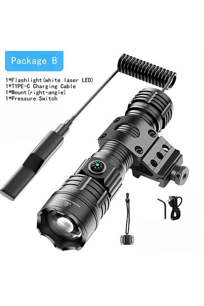 ZPAA Without Battery Package B Super Flashlights Torches Ultra Powerful Flashlight USB Rechargeable Flash