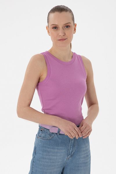 U.S. Polo Assn. Tricou de bază roz fără mâneci pentru femei 50300904-VR023