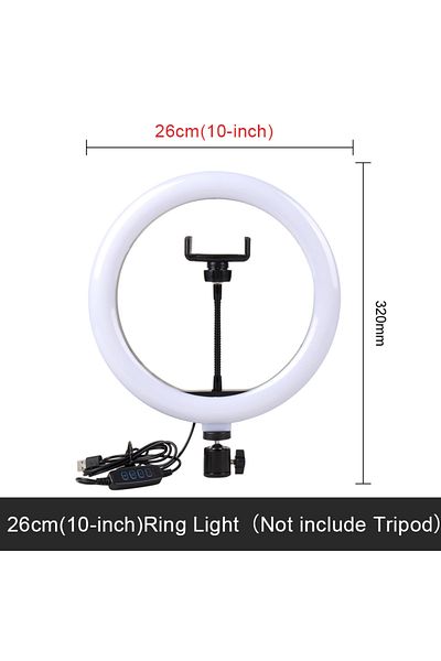 Choice 26cm Light-NO Tripod 10inch Selfie Ring Light with Optional Tripod, Photography Fill Light Led Ring