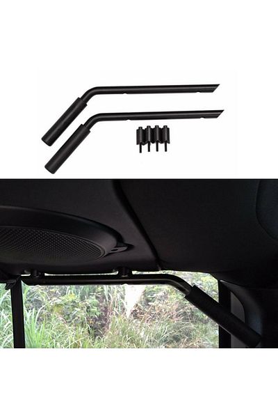 HVLMHA Front Handle Black Rear & Front Grab Bar Steel Grab Handles For 2007 2008 2009 2010 2011 2012 2013 2