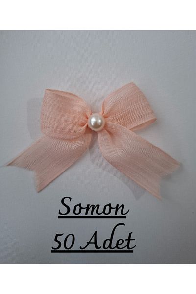 SEVİMLİ TASARİMLAR Napoli Cut Linen Bow - Ready-Made Long Ribbon (50 Pieces)
