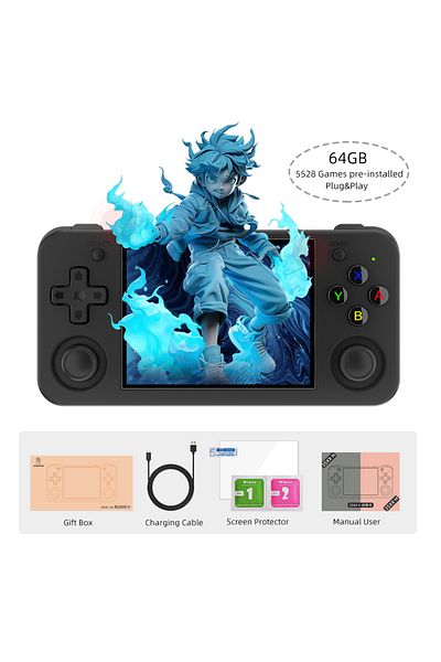 Choice Black 64G ANBERNIC RG35XX H Hand-held Consoles For Playing Video Games 3.5-inch IPS 640*480 Screen R