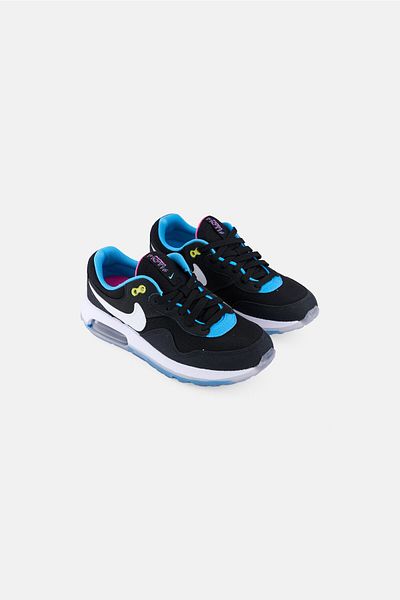 Nike Kids Boy Air Max Motif Lace Up Training Shoes, Black Combo