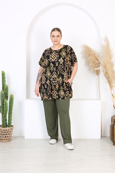 XL Modam بدلة نسائية منقوشة من الليكرا