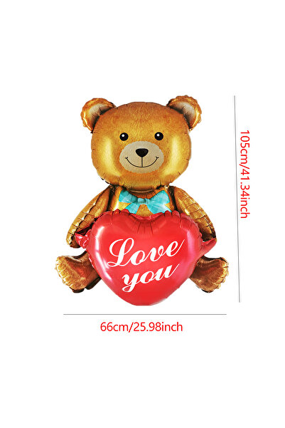Choice حامل قاعدة على شكل دب آخر على شكل قلب من قطعة واحدة، بالونات عيد الحب ...