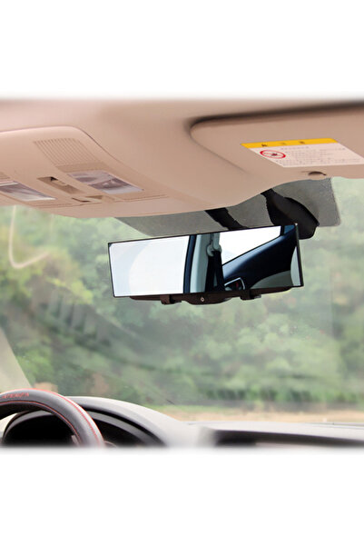 EAFC 1 piece Panoramic Rear View Mirror Universal Wide Angle Rear View Mirror with Suction Installation C