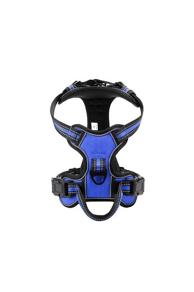 Choice M Blue Adjustable Nylon Dog Harness Vest Reflective Soft Breathable No Pull Dog Harness Pet Harness