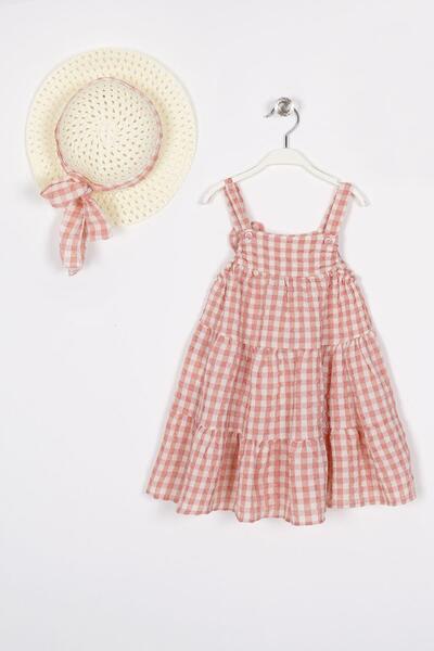 zepkids Strappy Bow Detailed Powder Color Girl's Dress