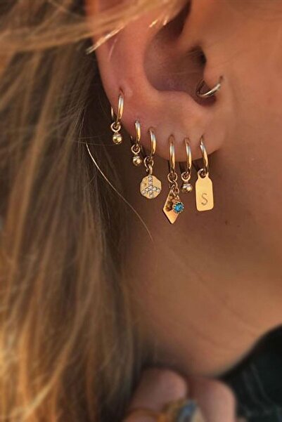 Papatya Silver 925 Ayar Gümüş Rose Kaplama Fantezi Çoklu Kadın Küpe