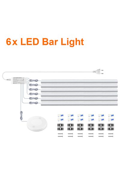 Choice Eu Power Plug 50cm White 6pcs Set Motion Touch Sensor Led Lights Wireless Light Penetrable Wood Alum