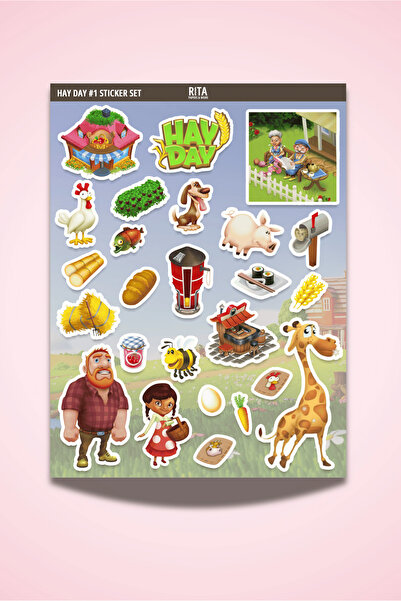 Rita Papers Hay Day Temalı Sticker Seti #1 Planner Bullet Journal Laptop Junk...