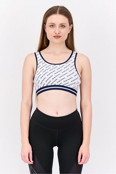 Sergio Tacchini Women Allover Print Non Padded Sports Bra, White