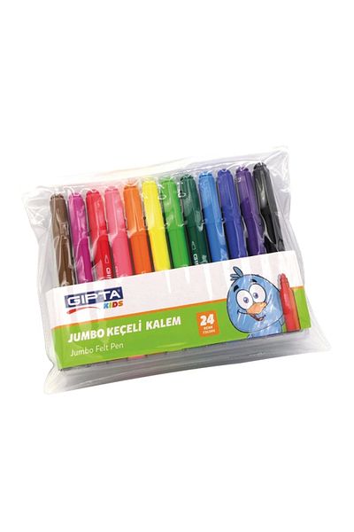 Gıpta Jumbo Felted Paint Pen PVC Zip Bag 24 Colors K4102