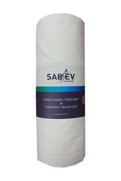 Sarev 100% Cotton Single 100*200 cm 1 Piece Pillowcase Fitted Sheet Set Cream