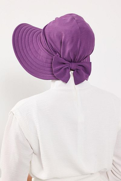 Aisha's Design Removable Aerobin Hat Bonnet Turban with Bow on the Back, S-4A